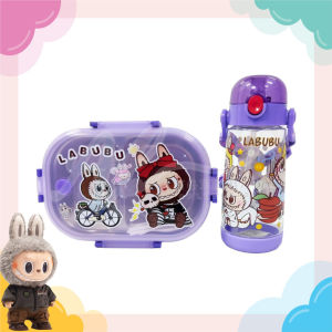 Angel Baby Kids Labubu The Monsters Zimomo Lunch Box Water Bottle 450ML Lunch Box Set