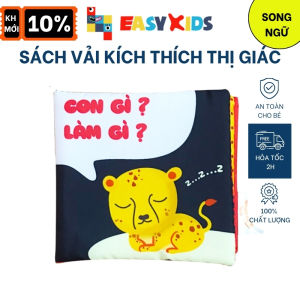 Sách Vải Sơ Sinh Kích Thích Thị Giác 12x12cm Chủ Đề Con Gì - Làm Gì