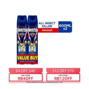 Shieldtox PowerGard All Insect Killer Spray Odourless 600ML Twin Pack 2PCS