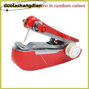 [Duola] 1 Set Mini Sewing Machine Fast Stitch Labor-saving Fabric Clothes Sewing Tools Handheld Portable Mini Manual Sewing Machine