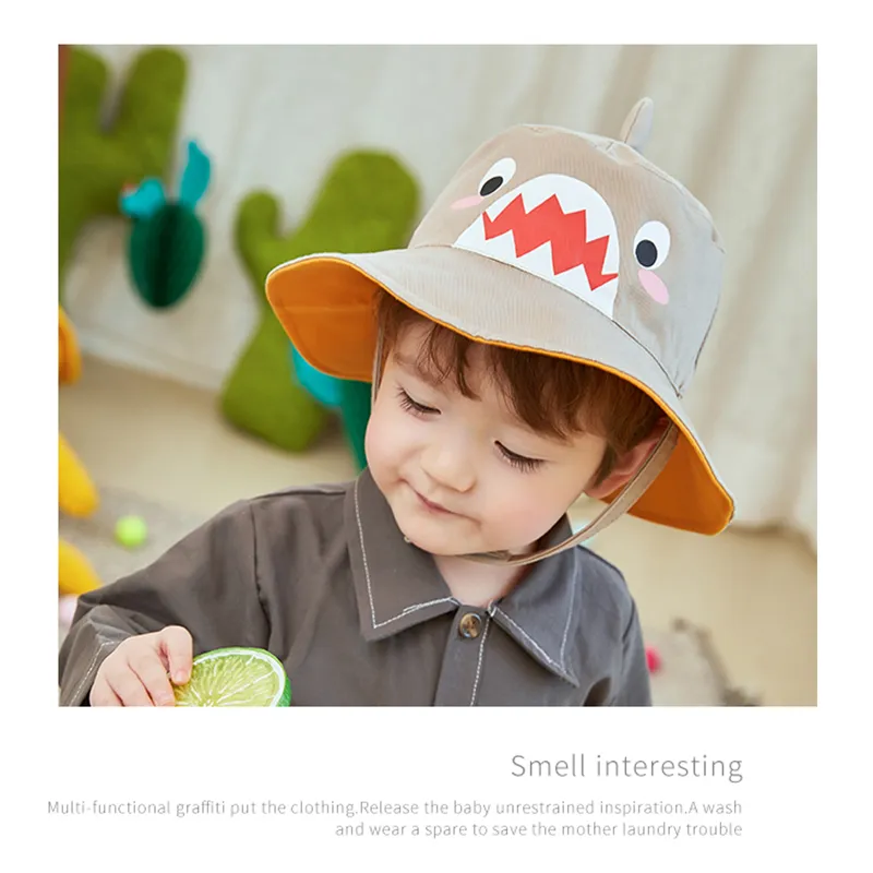 Kocotree Baby Boys Girls Cartoon Bucket Hat Cap Double-side Can
