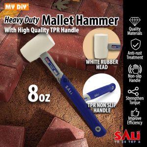 MYDIYHOMEDEPOT - SALI Heavy Duty Rubber Hammer With High Quality TPR Handle Mallet Hammer Size 8oz 12oz 16oz 24oz / Double Face Rubber Hammer / Tukul Getah Putih