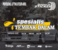 Stiker kaca mobil spesialis tembak dalam cutting stiker variasi kaca mobil truck pick up. 