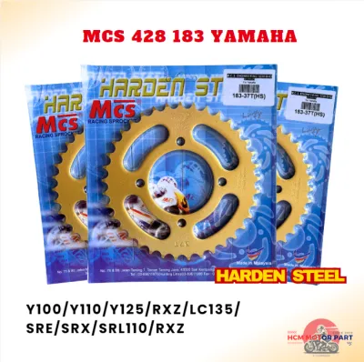 MCS 428 HARDEN STEEL SPROCKET YAMAHA 183(4 LUBANG) 35T-39T SPOKET BELAKANG YAMAHA LC135 Y100 Y110 Y125 SRL110 RXZ RXS