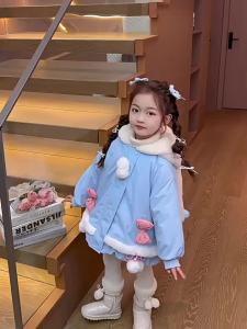 Girls Cinnamoroll Cotton Jacket Sanrio Winter New Cartoon Anime Fashion Sweet Warm Coat Kawaii Soft Comfort Tops Childrens Gift