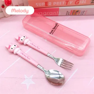DreamBaby Sendok Set Anak Stainless Stell Alat Makan Anak Karakter Lucu Melody Cinnamoroll Hello Kitty