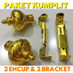 [YANHADU] PAKET KUMPLIT BRACKET TUTUP BATANG GOLD SATU PASANG KAKI TUTUP BATANG GORDEN