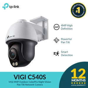 TP-Link Vigilant C540S 4MP High-Definition ColorPro Night Vision PTZ Outdoor Camera with Smart Detection and Weatherproof Design