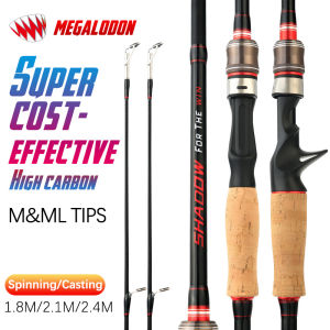 Megalodon Fishing Rod 2TIPS M+ML TIPS 1.8M/2.1M/2.4M Lure rod Super cost-effective Sea fishing rod Carbon rod Carbon fiber fishing rod