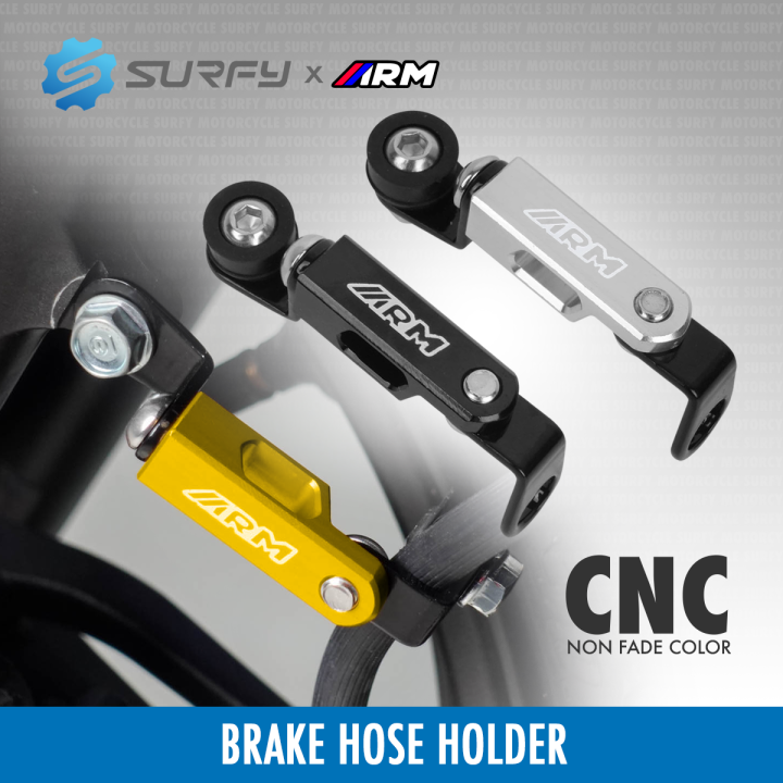 ARM Brake Fluid Bracket Brake Hose Holder Full CNC Universal With Sticker Fully Adjustable From Indonesia