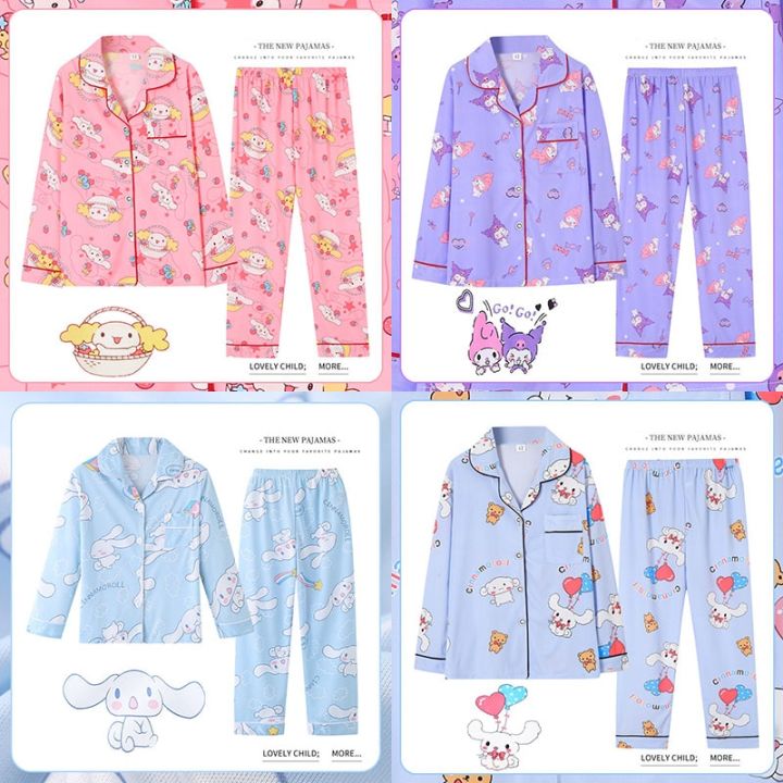 2023 Children's Pajamas Sanrioed Cute Cinnamoroll Kuromi Cotton Pajamas ...
