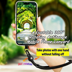 Phone Lanyard Adjustable Phone Strap Clip Anti-winding Holder For All Phone Case 7mm Thickness