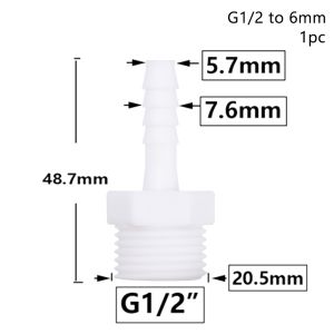 PURETEN 1/10Pcs 4/6/8/10/12/14/16/18/20mm Hose Connector Pipe Fittings Drip Irrigation System 1/2 Inch Thread To Barb Durable Plastic Pipe Coupler