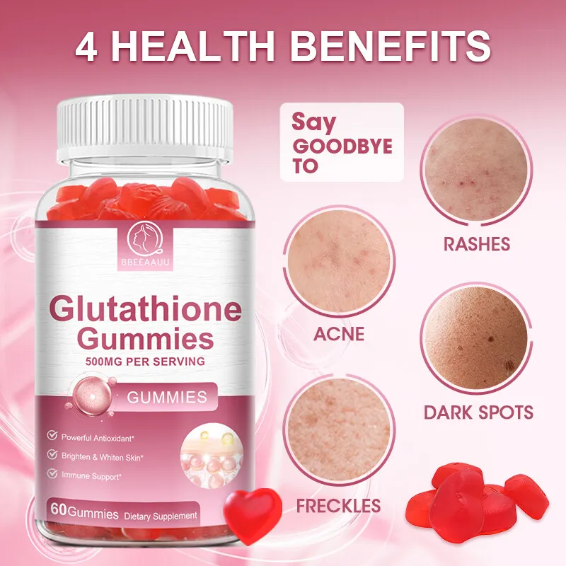 Bbeeaauu Whitening Glutathione Collagen Gummies with Vitamin E for  Bightening Skin Anti Aging Anti Oxidant Promotes Smooth Skin Beauty  Supplements