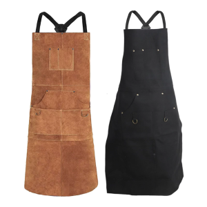 Heavy Duty Welding Apron Maximumly Protective from Chest to Knees with 6 Large Pockets for Blacksmiths Professional Use