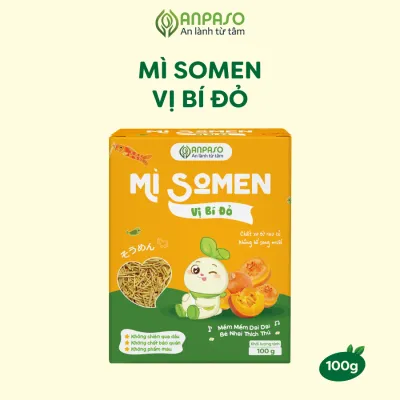 Mì Somen Ăn Dặm Anpaso Vị Rau Củ Cải Bó Xôi Củ Cải Đỏ Và Củ Dền Bí Đỏ 100g