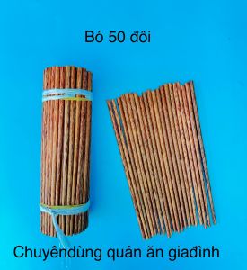 Com bo 50 đôi đũa dừa tròn Bến Tre L2 PHÚC HƯNG PHÁT SG kích thước 24cm