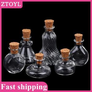 ZTOYL💝 1:12 Dollhouse Miniature Vase Glass Bottle Wishing Bottle Storage Bottle with Cork Vase Candy Jar Model Doll House Decor
