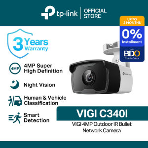 TP-Link Official Store | VIGI C340I | 4MP Outdoor IR Bullet IP67 Waterproof Home Security Smart Detection Network CCTV Camera Connect to Cellphone (NVR Required)