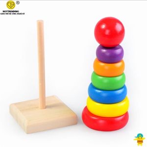 Bộ đồ chơi tháp cầu vòng xếp chồng 7 màu dành cho bé Trùm Sỉ Gia Thành
