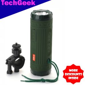 T&G TG-312 TWS Portable Wireless Multi-Function Bluetooth Speaker with LED Flashlight and Bicycle Clip Stand