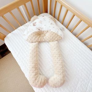 Gối chữ U cho trẻ sơ sinh thêu / in hình dễ thương chống méo đầu giật mình chất liệu nhung bi mềm