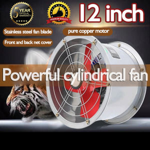 12 inch heavy-duty exhaust fan powerful high-speed exhaust fan industrial exhaust fan duct fan suitable for industrial workshop warehouse kitchen easy to clean