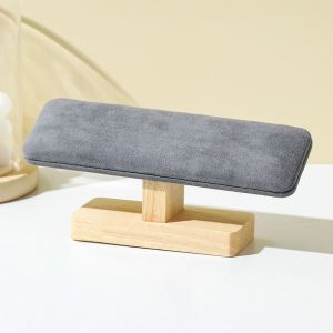 ED Wooden Bracelet Display Stand Single Layer Velvet Jewelry Organizer Bar Fashion T-bar Jewelry Chain Holder Bangle Scrunchie