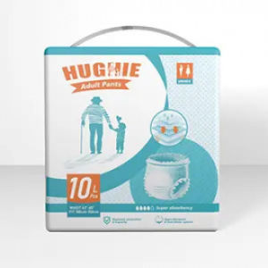 HUGHIE Lightweight Pull-up Pants Diaper Comfort S/M/L/XL/XXL(2000ml x 10pcs) Super water absorption