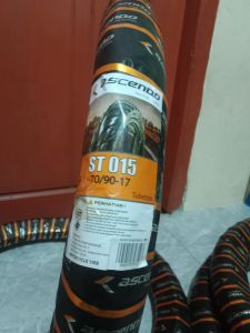 BAN LUAR 70/90-17 80/90-17 (TUBE TYPE) ASCENDO ST015 BLACK