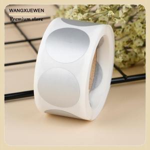 [COD] สติกเกอร์สีเงินทรงกลมลอกออกได้จำนวน300ชิ้นสติกเกอร์ติดป้ายสำหรับขูดขนาด1นิ้ว