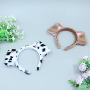 Lovely Furry Animal Ears Headwear Hair Hoop Plush Dog Ears Headdress Simulation Animal Ear Headband for Daily Wear