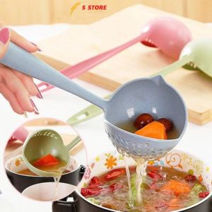 Muỗng Múc Canh Lúa Mạch 2 Trong 1 Có Lỗ Vớt Thức Ăn Lọc Nước - Vá Ăn Lẩu Thông Minh 2in1
