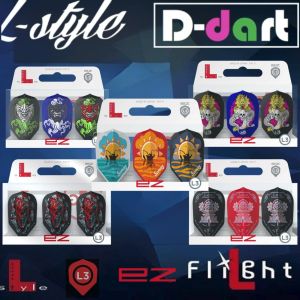 L-STYLE DARTS FLIGHT - EZ L3 SHAPE INTEGRATED CHAMPAGNE RING DART FLIGHTS (SAYAP ARROW)