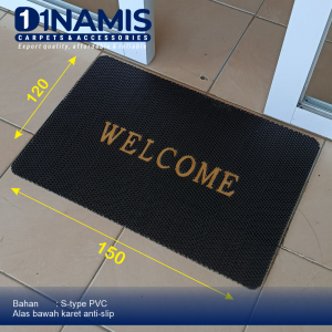 Keset WELCOME Karpet Lantai bahan PVC Anti-Slip S Type Jaring uk 120x150 kolam renang kamar mandi