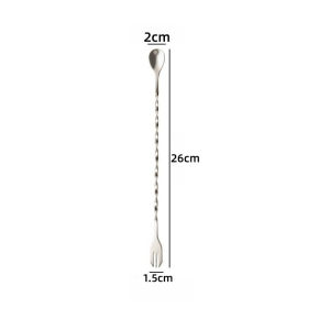 Thickening Multifunction Double Ended Stainless Steel Cocktail Stirring Spoon Milk Tea Stirrer Spoon