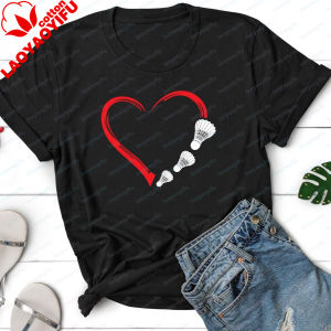 [Local Stock] VCC Badminton Heart Graphic Printed T Shirt Gift for Badminton Players Tshirt Summer Short Sleeve Casual Fashion Man Women Tee