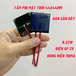 Tấm pin năng lượng mặt trời đã hàn sẵn dây - PIN MẶT TRỜI MINI - Điện áp 2V 3V 5V - Dòng điện 65mA 100mA 110mA 400mA - LK0194