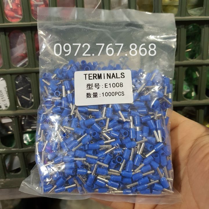 1000 đầu cos pin rỗng E1008 dùng cho dây 1.0mm2 | Lazada.vn