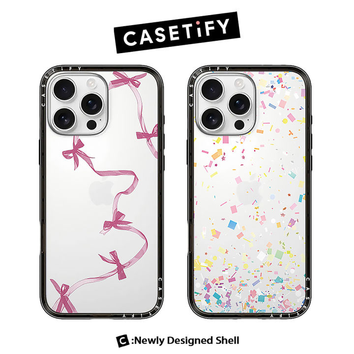CASETiFY Pink Bow Long Ribbon Acrylic Transparent with Magsafe
