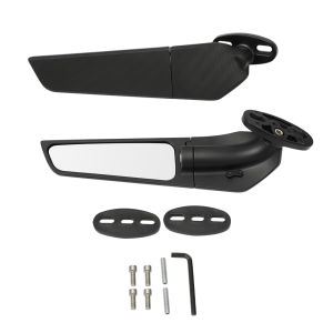 กระจกรถจักรยานยนต์ Stealth Winglet กระจกดัดแปลง Wind Wing ปรับหมุนกระจกมองหลังคาร์บอนไฟเบอร์สำหรับ Honda CBR 650R 650F VFR BMW Yamaha Kawasaki