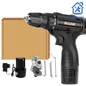 Mesin bor cordless / Elektrik Drill / bor listrik Dengan Gergaji Bor Elektrik Berlaku Alat Potong Besi Profesional Lembar Logam untuk 12V 21V 24V bor tangan biasa Impact Drill besi kayu full set pilihan Bor tanpa kabel