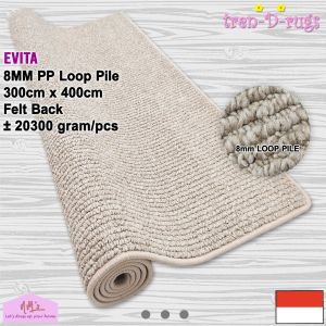 Tren-D-rugs Karpet jumbo salur polos stripe alas ruang tamu minimalis tebal 300 cm x 400 cm - NMs