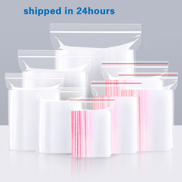 100pcs #5#6#7#8 Zip lock Plastic zip-lock pouch food storage/ Resealable  Plastic clothes Packaging bag