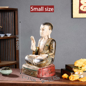 โรงแรมสไตล์เอเชียตะวันออกเฉียงใต้ คลับเฮ้าส์ ชุดซอฟต์โหลด ของตกแต่งบ้าน ห้องนั่งเล่น พระสงฆ์ นั่งพระพุทธรูป สามเณร พระพุทธรูปปางสมาธิ ของตกแต่งบ้าน