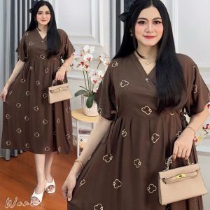 Daster Kimono Terbaru Motif Pagar Daster Kimono Bahan Rayon Premium Busui Kancing Depan Dress Kimono Wanita Kekinian