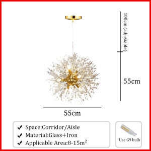 Chandelier Golden Dandelion LED Fireworks Pendant Light Elegant Drop Light for edroom Dining Living Room Indoor Lighting