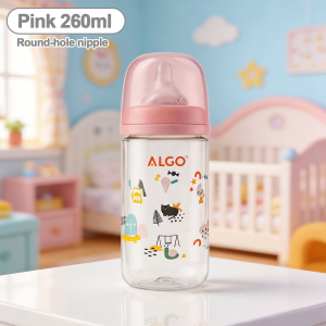 260ml/8.79oz anti colic baby bottle suitable for round hole bottles aged 0-36 months with graduated lines heat-resistant and disinfectable