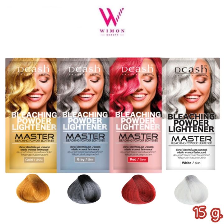 Dcash Professional Master Bleaching Powder 15 g.+ ไฮโดรเย่น 12% ดีแคช ...