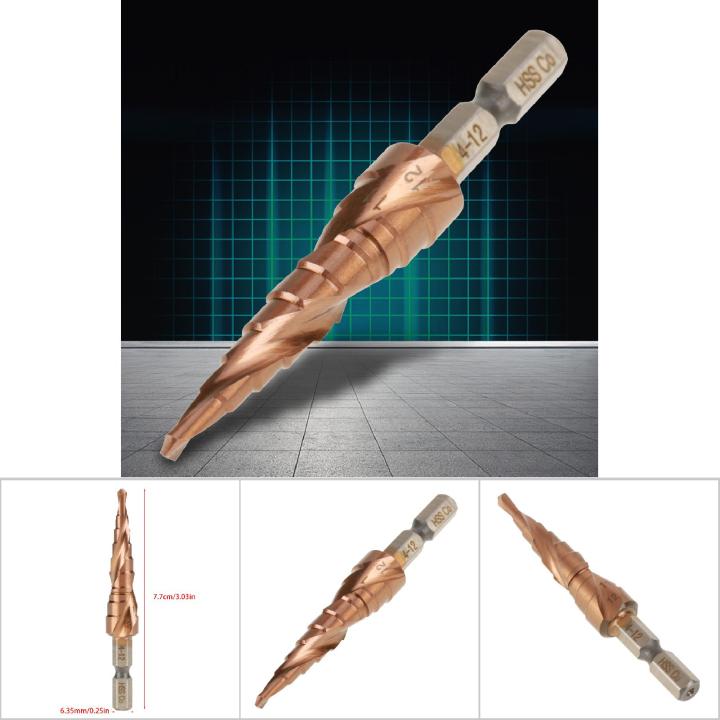 [Wondering] 1Pcs Hexagonal Handle Spiral Groove Step Cone Cobalt Drill ...